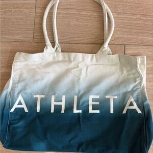 NWOT Athleta Teal and White Ombre Tote